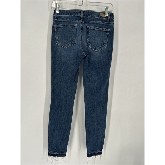 Paige Verdugo Ankle Jeans Womens Sz 26x28‎ Medium Wash Low Rise Raw Hem - Picture 2 of 8